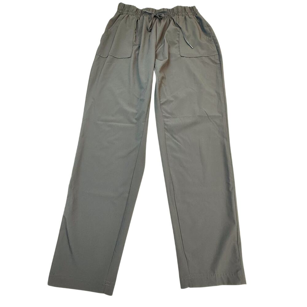 Apana Green Activewear Pants Patch Pockets Elastic Waist Sporty Wrinkle Free - Picture 10 of 16